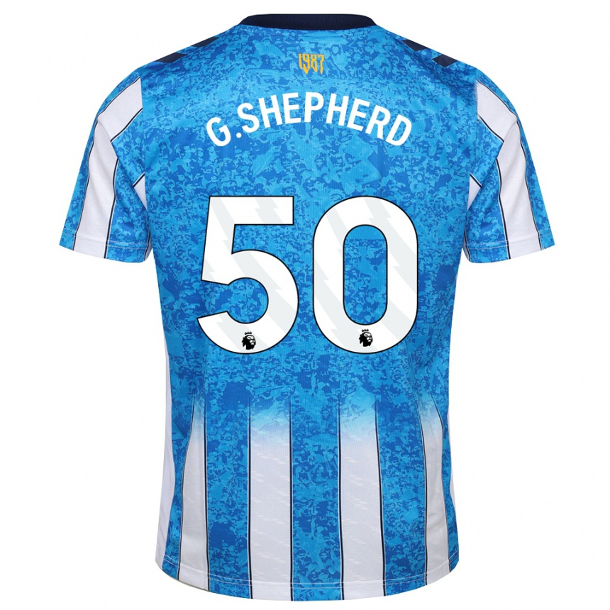גברים כדורגל George Shepherd #50 לבן כחול כתום ג'רזי ביתית 2026/27