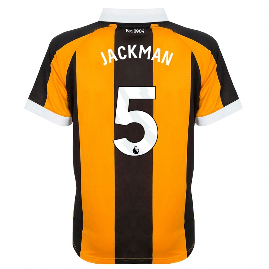 גברים כדורגל Ellice Jackman #5 כתום שחור לבן ג'רזי ביתית 2026/27 גברים כדורגל Ellice Jackman #5 כתום שחור לבן ג'רזי ביתית 2026/27