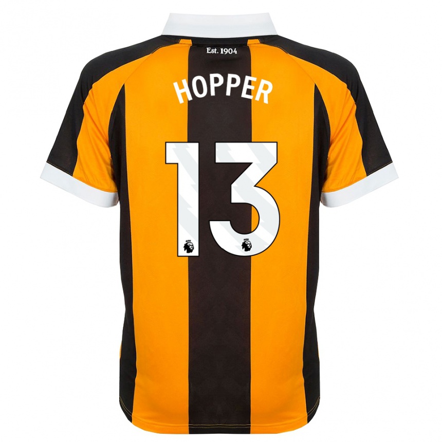 גברים כדורגל Jake Hopper #13 כתום שחור לבן ג'רזי ביתית 2026/27