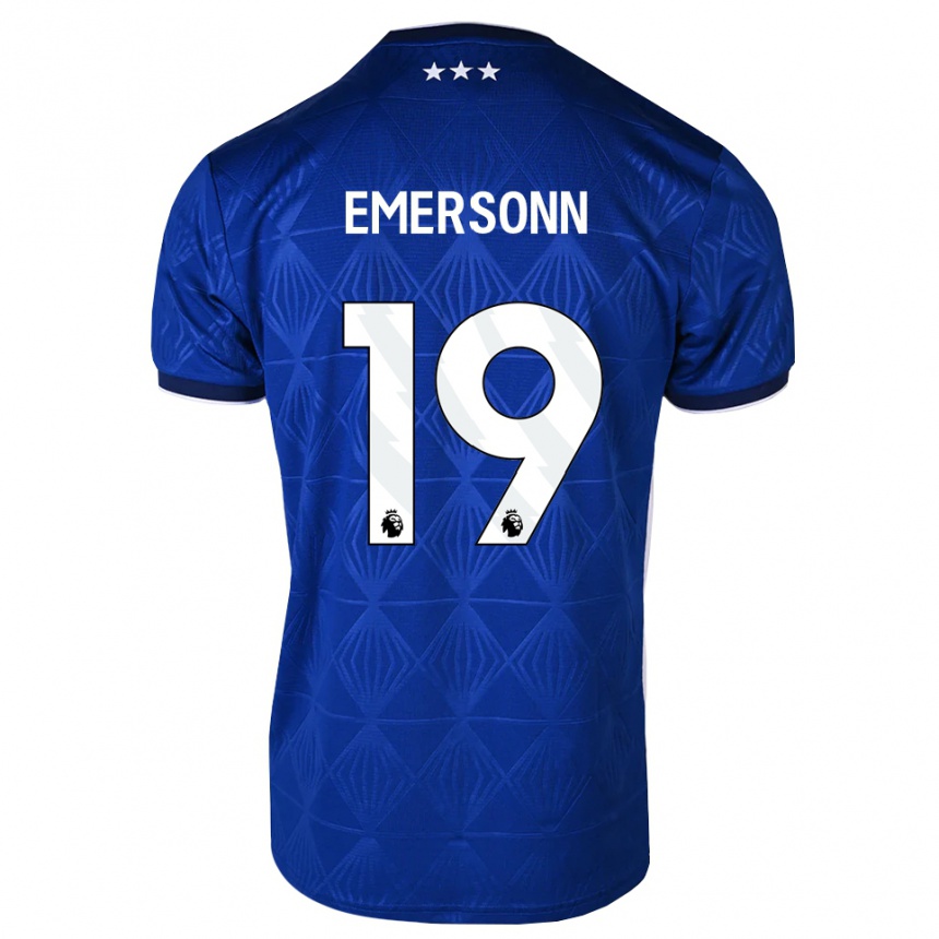 גברים כדורגל Emersonn #19 כחול בינוני לבן אדום ג'רזי ביתית 2026/27