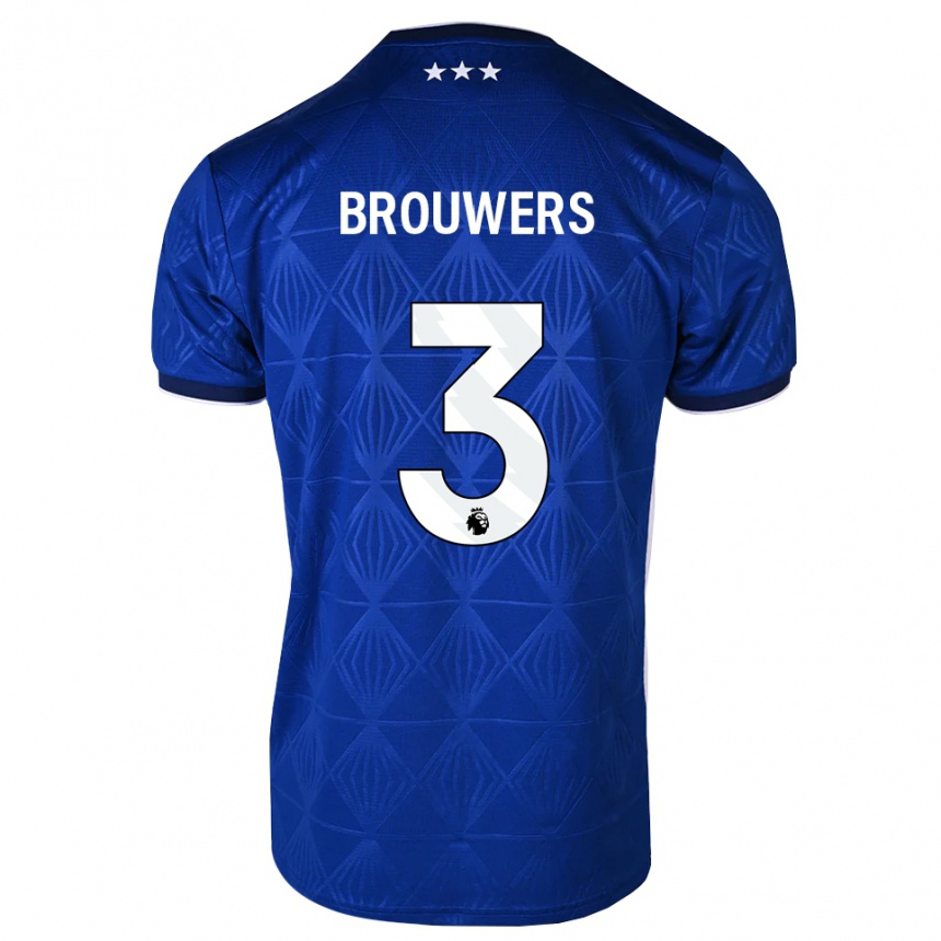 גברים כדורגל Steve Brouwers #3 כחול בינוני לבן אדום ג'רזי ביתית 2026/27 גברים כדורגל Steve Brouwers #3 כחול בינוני לבן אדום ג'רזי ביתית 2026/27