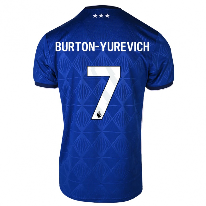גברים כדורגל Roman Burton-Yurevich #7 כחול בינוני לבן אדום ג'רזי ביתית 2026/27