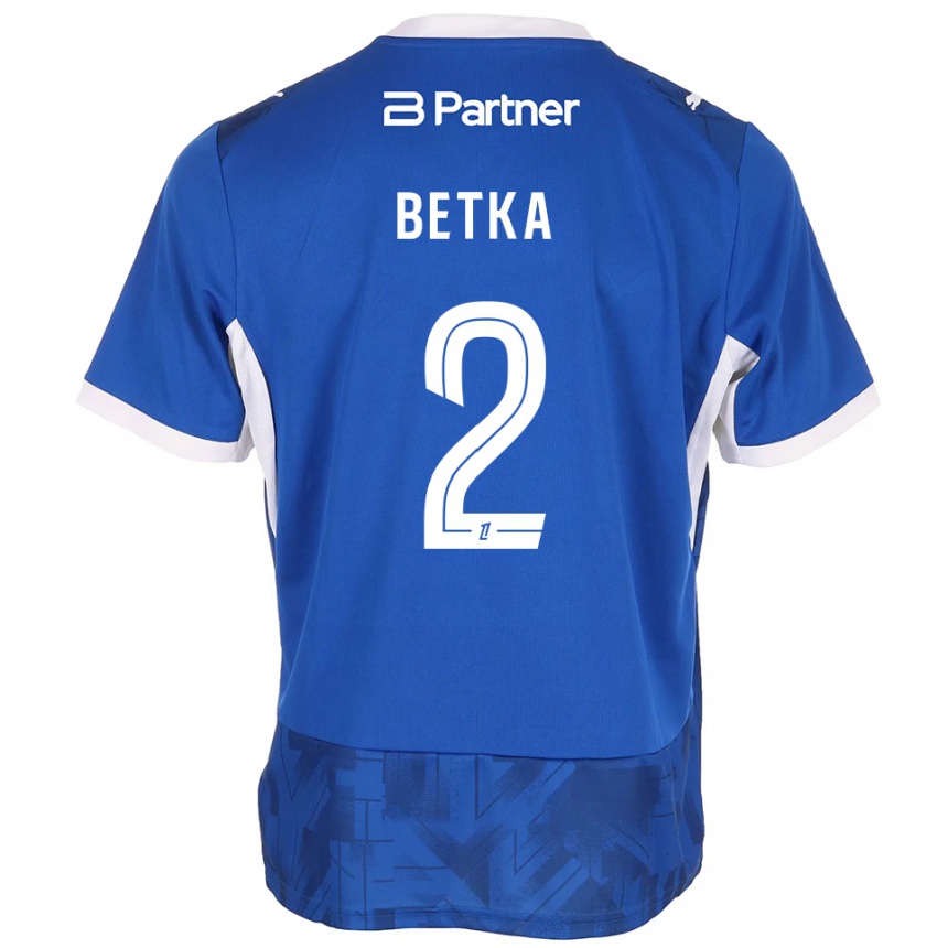 גברים כדורגל Naël Betka #2 כחול בינוני לבן ג'רזי ביתית 2026/27