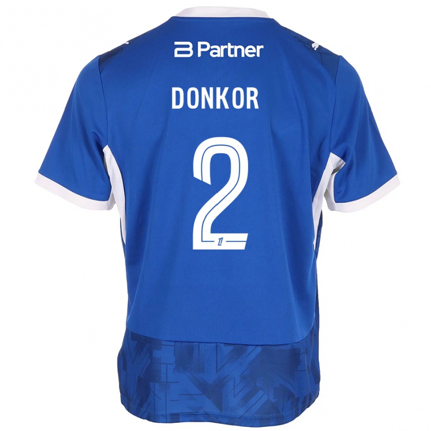 גברים כדורגל Noah Donkor #2 כחול בינוני לבן ג'רזי ביתית 2026/27