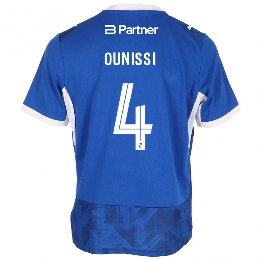 גברים כדורגל Ilian Ounissi #4 כחול בינוני לבן ג'רזי ביתית 2026/27