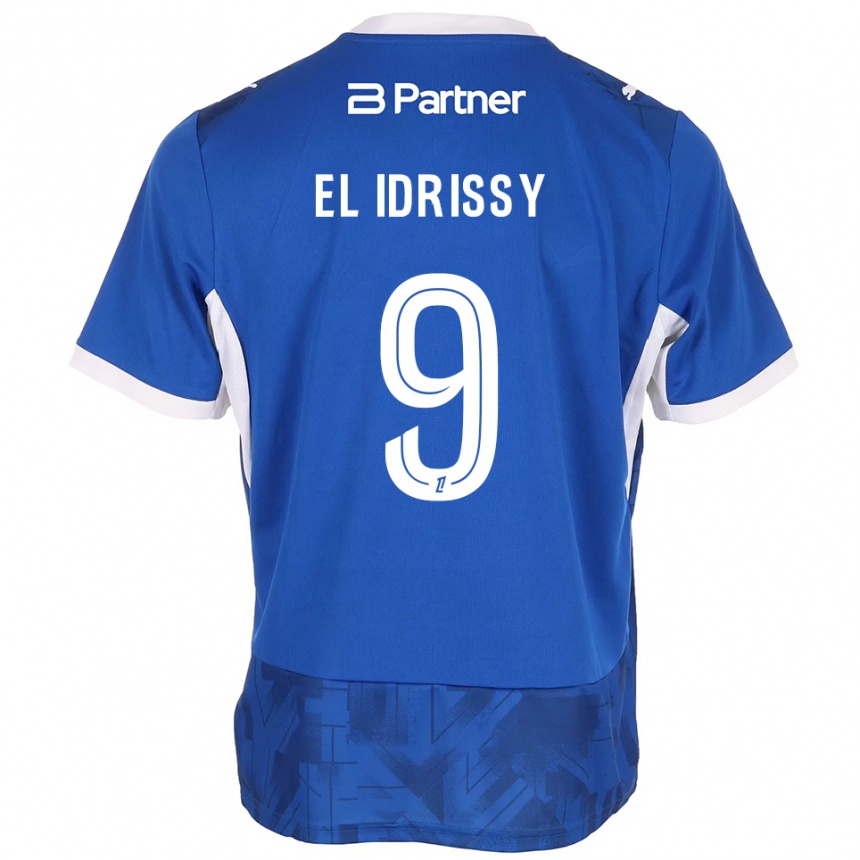 גברים כדורגל Mounaïm El Idrissy #9 כחול בינוני לבן ג'רזי ביתית 2026/27