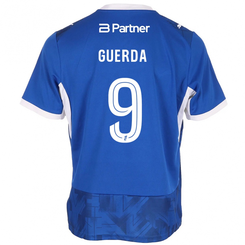 גברים כדורגל Rylan Guerda #9 כחול בינוני לבן ג'רזי ביתית 2026/27