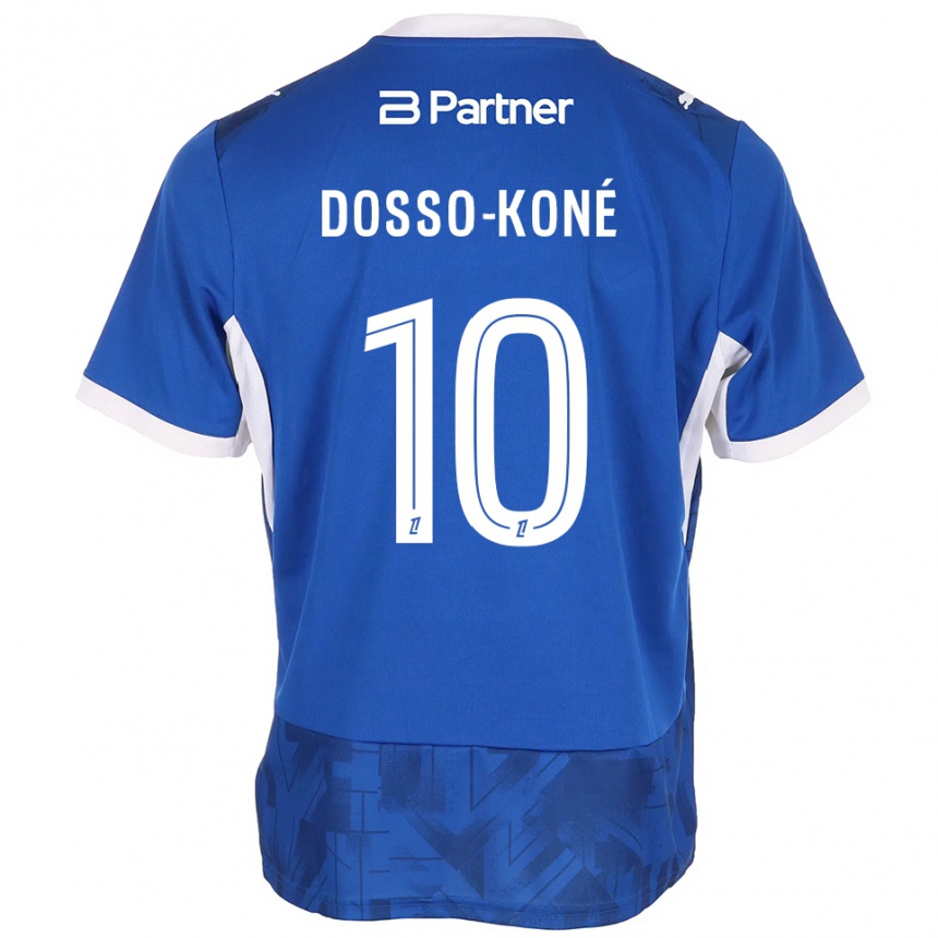 גברים כדורגל Namory Dosso-Koné #10 כחול בינוני לבן ג'רזי ביתית 2026/27