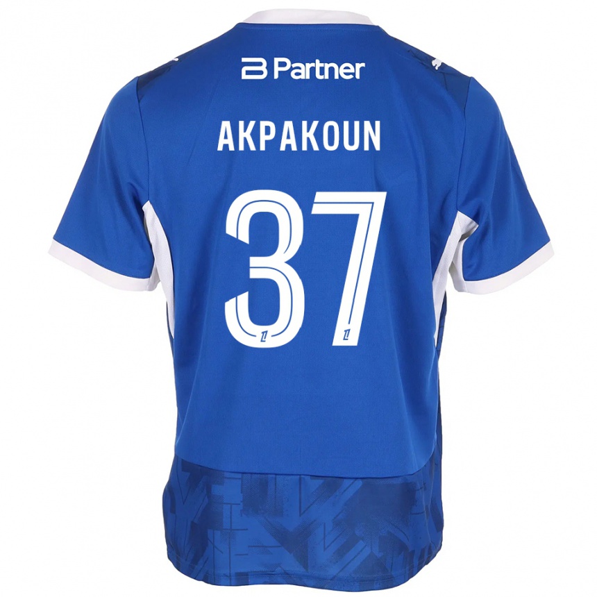 גברים כדורגל Tom Akpakoun #37 כחול בינוני לבן ג'רזי ביתית 2026/27