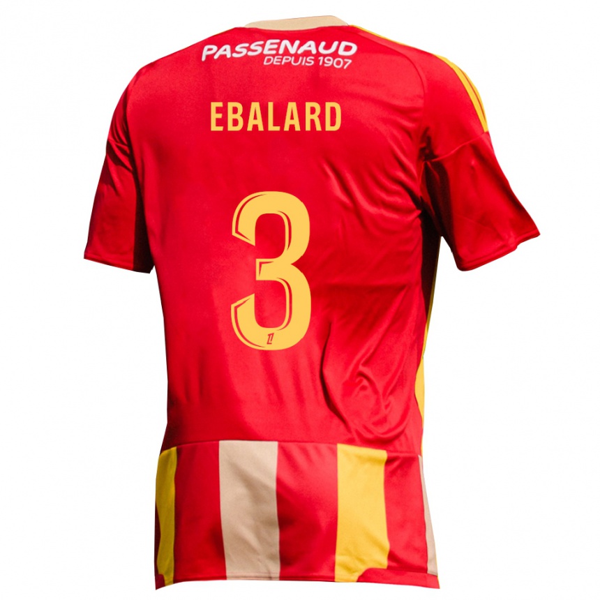 גברים כדורגל Yannick Ebalard #3 צהוב אדום ירוק ג'רזי ביתית 2026/27
