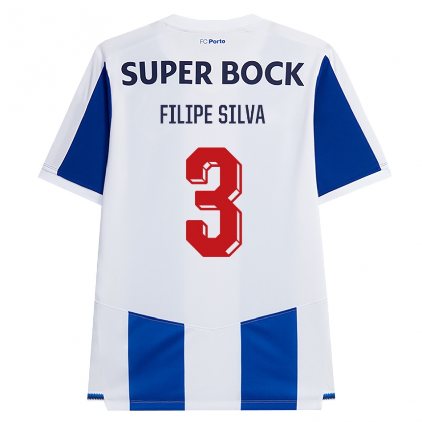 גברים כדורגל Filipe Silva #3 כחול לבן אדום ג'רזי ביתית 2026/27 גברים כדורגל Filipe Silva #3 כחול לבן אדום ג'רזי ביתית 2026/27
