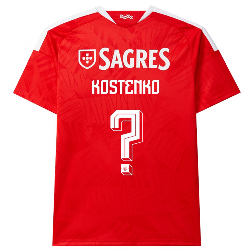 גברים כדורגל Igor Kostenko #0 אדום לבן צהוב ג'רזי ביתית 2026/27