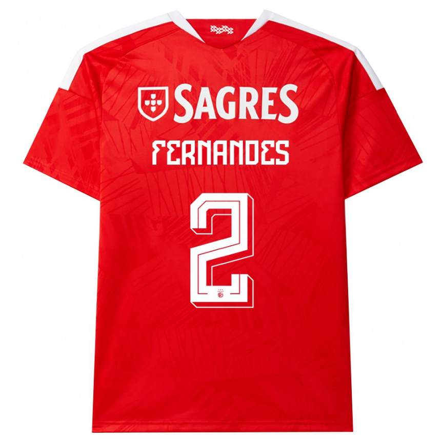 גברים כדורגל Ricardo Fernandes #2 אדום לבן צהוב ג'רזי ביתית 2026/27