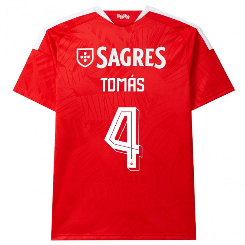 גברים כדורגל Tomás Ferreira #4 אדום לבן צהוב ג'רזי ביתית 2026/27