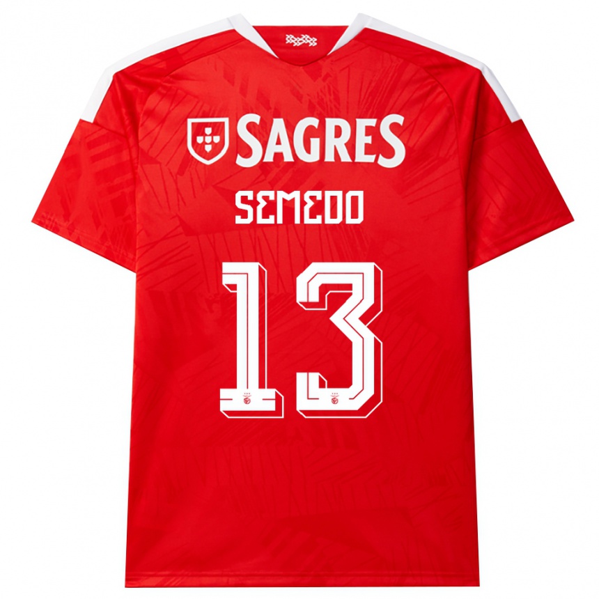 גברים כדורגל Benjamim Semedo #13 אדום לבן צהוב ג'רזי ביתית 2026/27