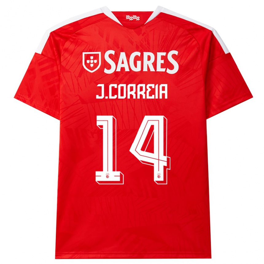 גברים כדורגל Juvenal Correia #14 אדום לבן צהוב ג'רזי ביתית 2026/27