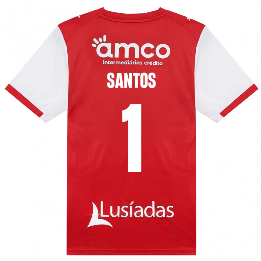 גברים כדורגל Matheus Santos #1 לבן אדום שחור ג'רזי ביתית 2026/27