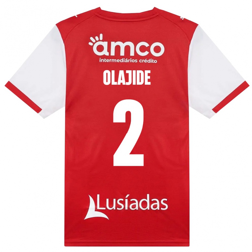 גברים כדורגל Mustapha Olajide #2 לבן אדום שחור ג'רזי ביתית 2026/27