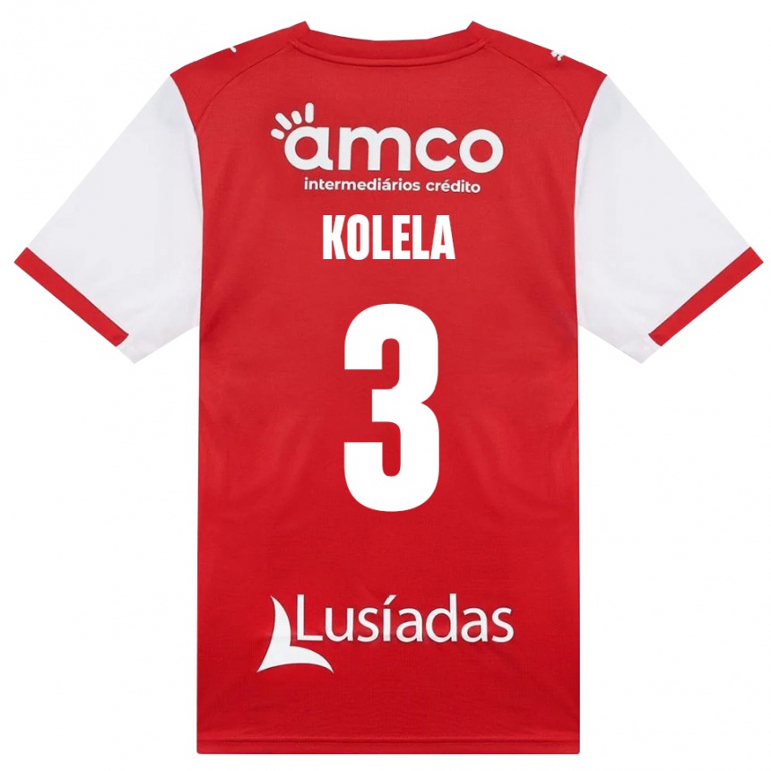 גברים כדורגל Kyllian Kolela #3 לבן אדום שחור ג'רזי ביתית 2026/27