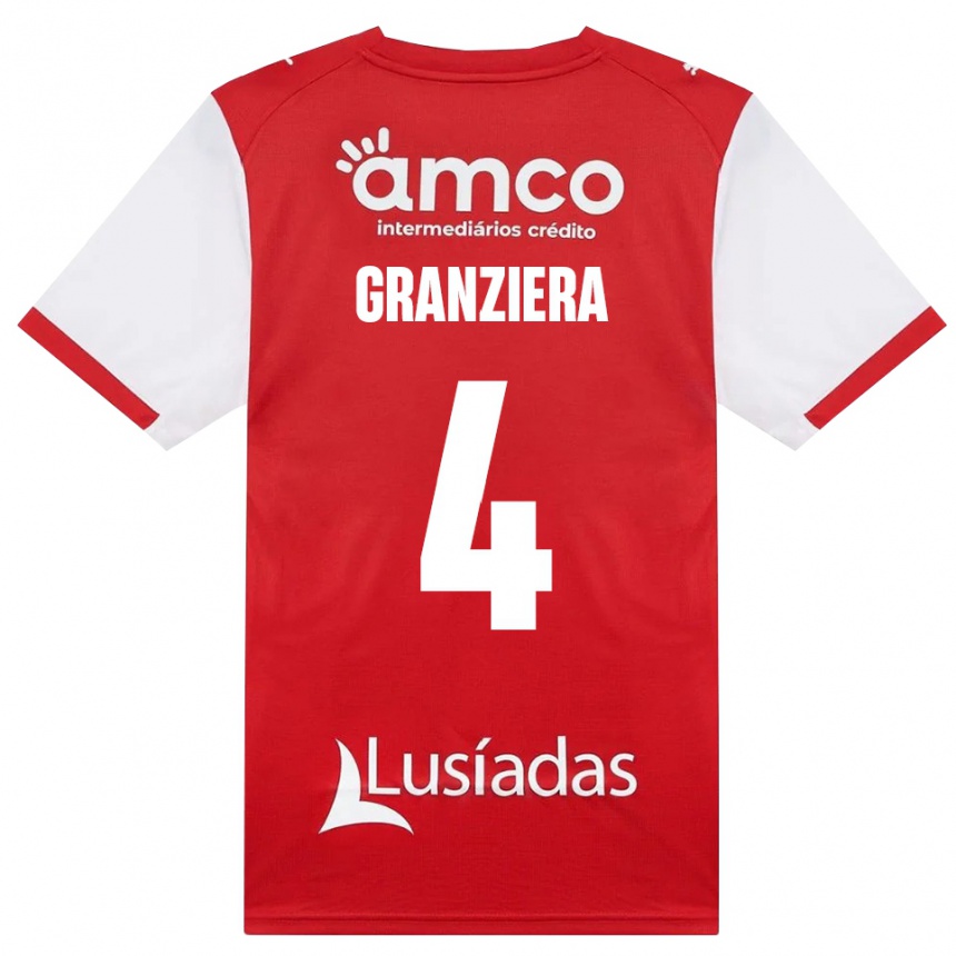 גברים כדורגל Emanuele Granziera #4 לבן אדום שחור ג'רזי ביתית 2026/27