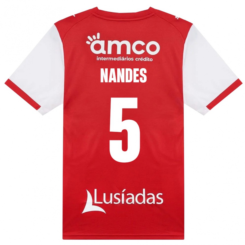 גברים כדורגל Nandes #5 לבן אדום שחור ג'רזי ביתית 2026/27