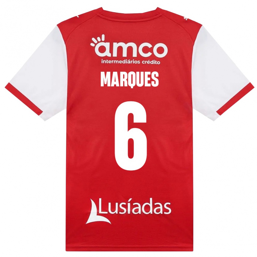 גברים כדורגל Rodrigo Marques #6 לבן אדום שחור ג'רזי ביתית 2026/27