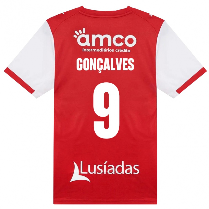 גברים כדורגל João Gonçalves #9 לבן אדום שחור ג'רזי ביתית 2026/27