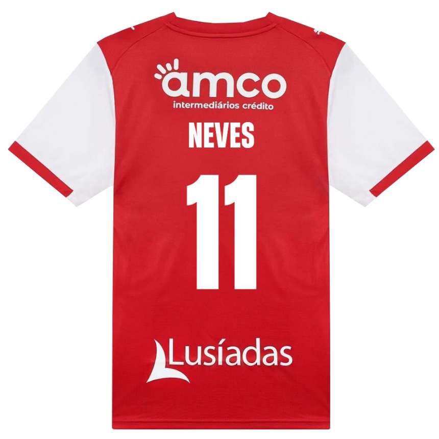 גברים כדורגל Bernardo Neves #11 לבן אדום שחור ג'רזי ביתית 2026/27