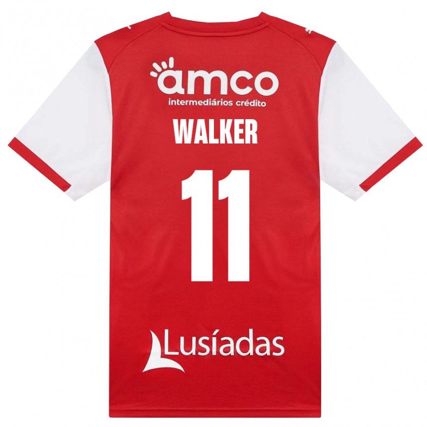 גברים כדורגל Ellie Walker #11 לבן אדום שחור ג'רזי ביתית 2026/27
