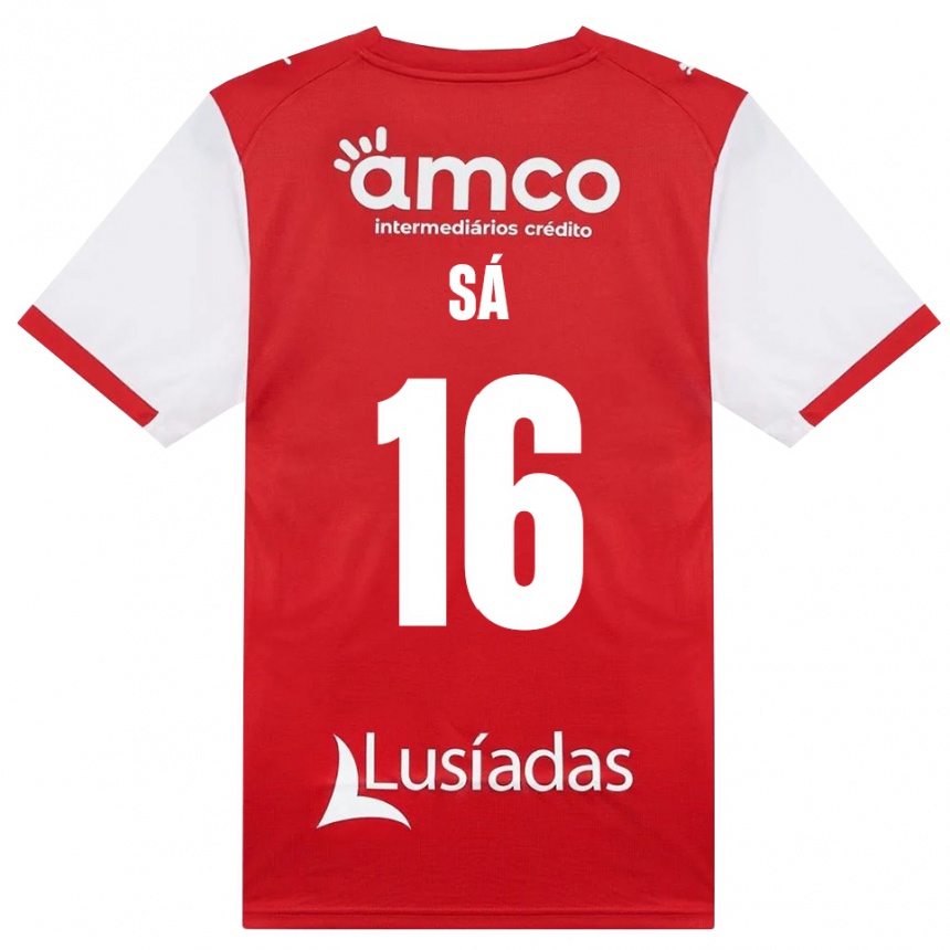 גברים כדורגל Manuel Sá #16 לבן אדום שחור ג'רזי ביתית 2026/27