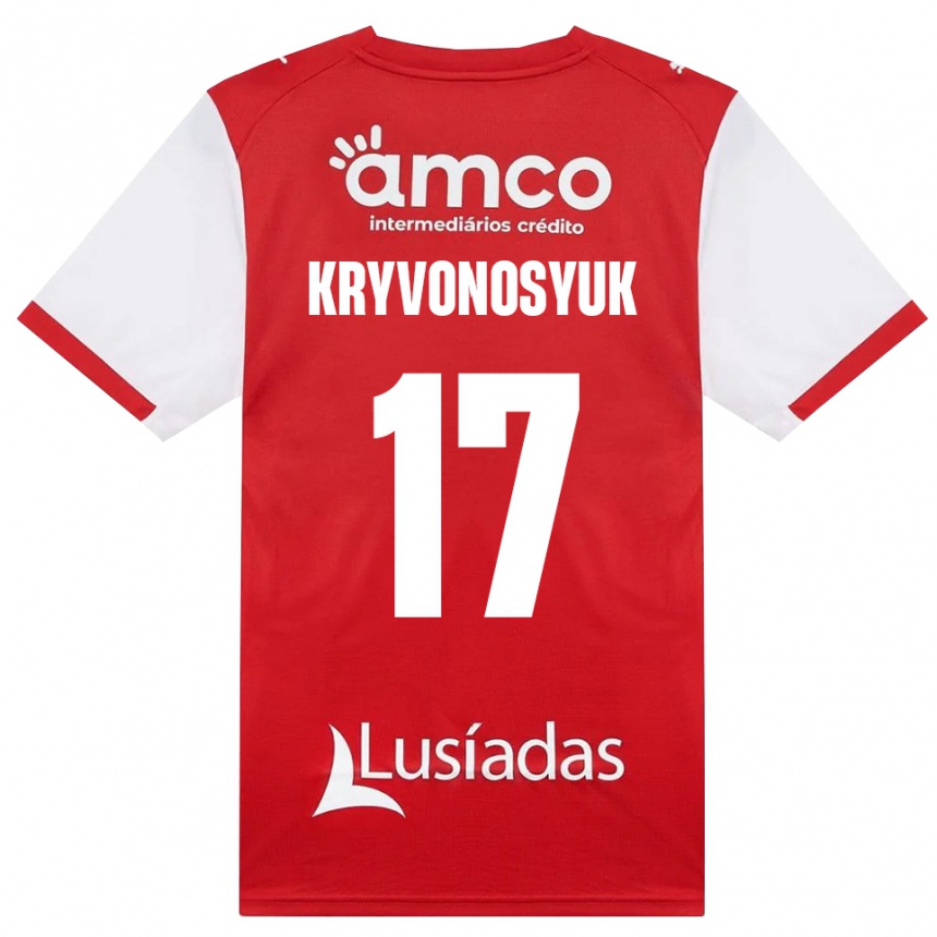 גברים כדורגל Leonardo Kryvonosyuk #17 לבן אדום שחור ג'רזי ביתית 2026/27