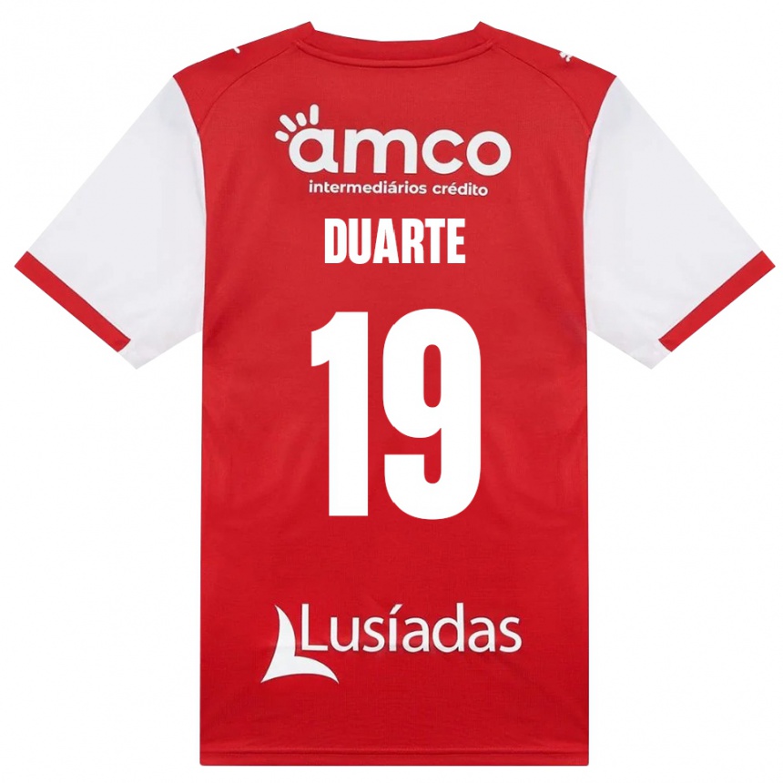 גברים כדורגל João Duarte #19 לבן אדום שחור ג'רזי ביתית 2026/27