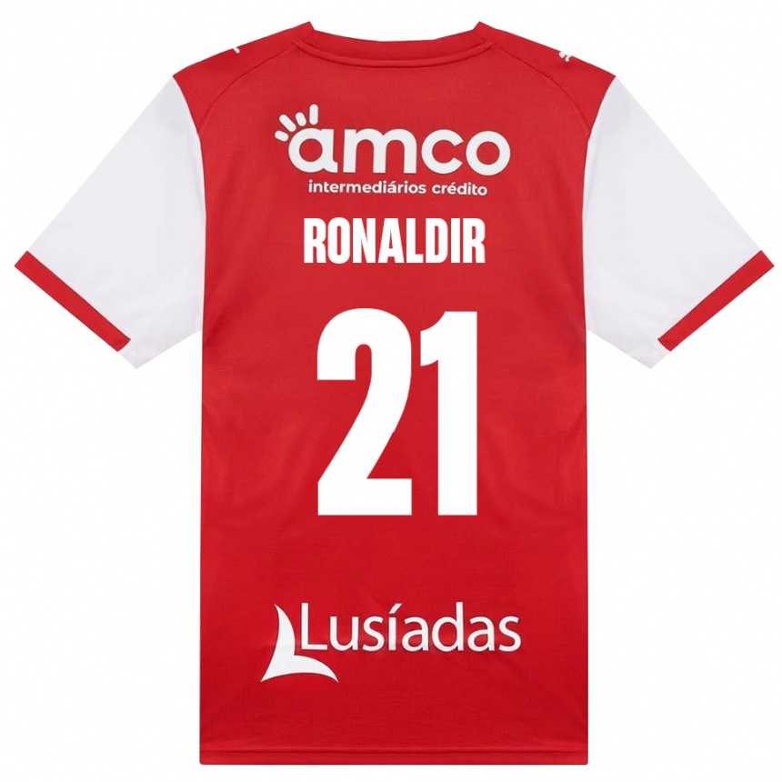 גברים כדורגל Ronaldir #21 לבן אדום שחור ג'רזי ביתית 2026/27