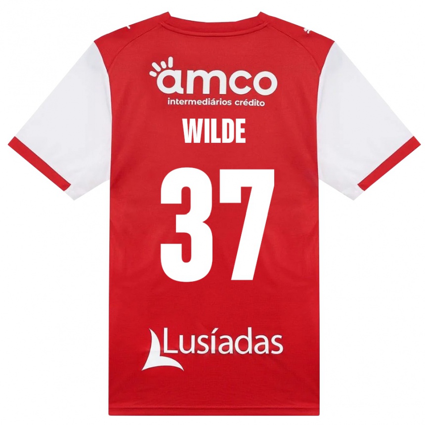 גברים כדורגל Manjou Wilde #37 לבן אדום שחור ג'רזי ביתית 2026/27