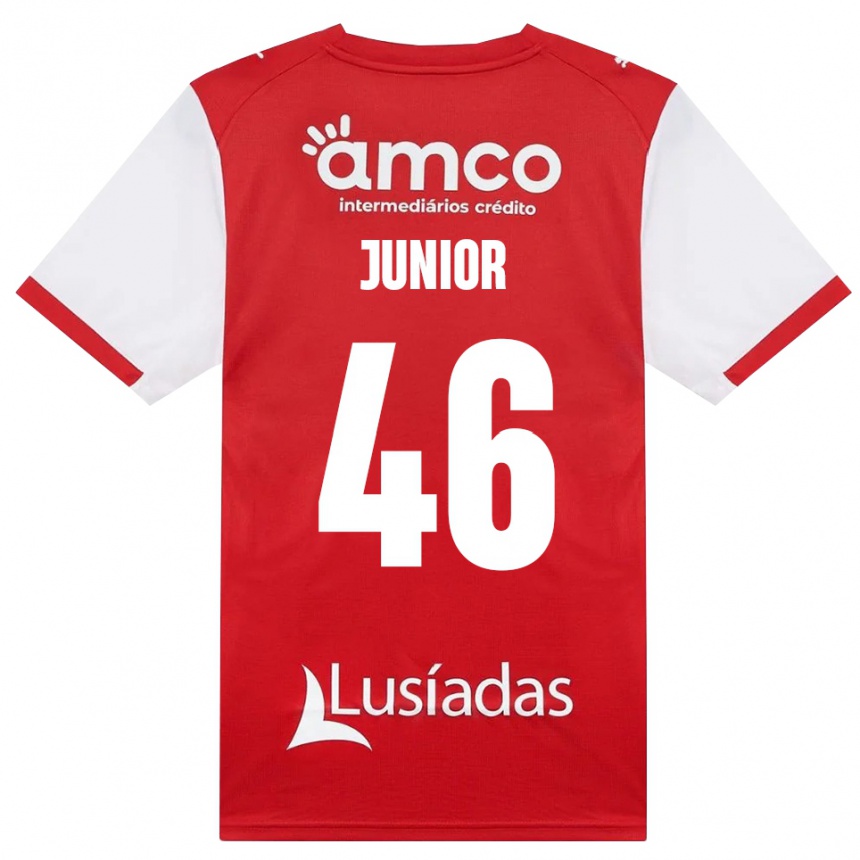 גברים כדורגל Mário Junior #46 לבן אדום שחור ג'רזי ביתית 2026/27 גברים כדורגל Mário Junior #46 לבן אדום שחור ג'רזי ביתית 2026/27
