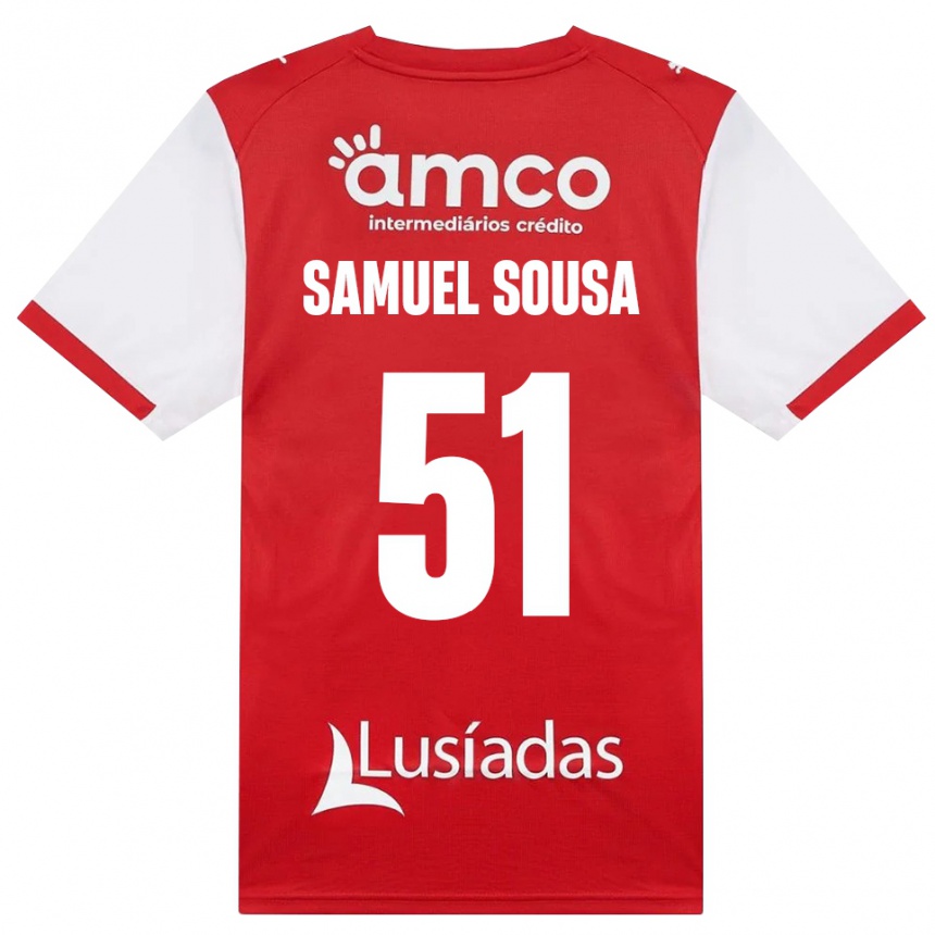 גברים כדורגל Samuel Sousa #51 לבן אדום שחור ג'רזי ביתית 2026/27 גברים כדורגל Samuel Sousa #51 לבן אדום שחור ג'רזי ביתית 2026/27