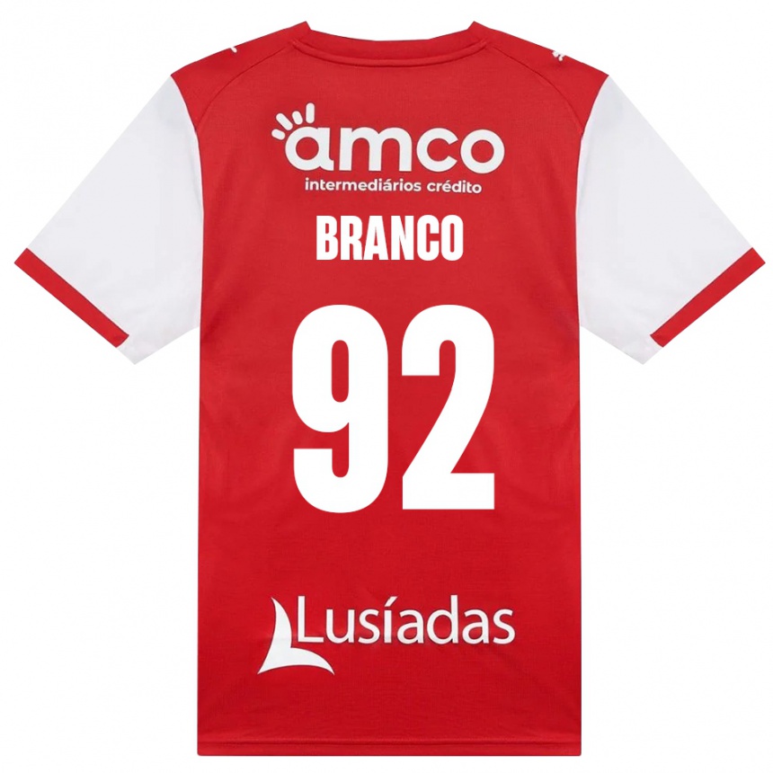 גברים כדורגל António Branco #92 לבן אדום שחור ג'רזי ביתית 2026/27