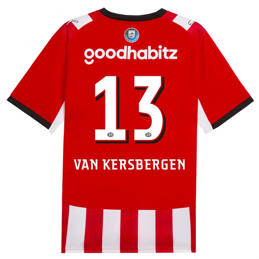גברים כדורגל Sander Van Kersbergen #13 אדום לבן שחור ג'רזי ביתית 2026/27