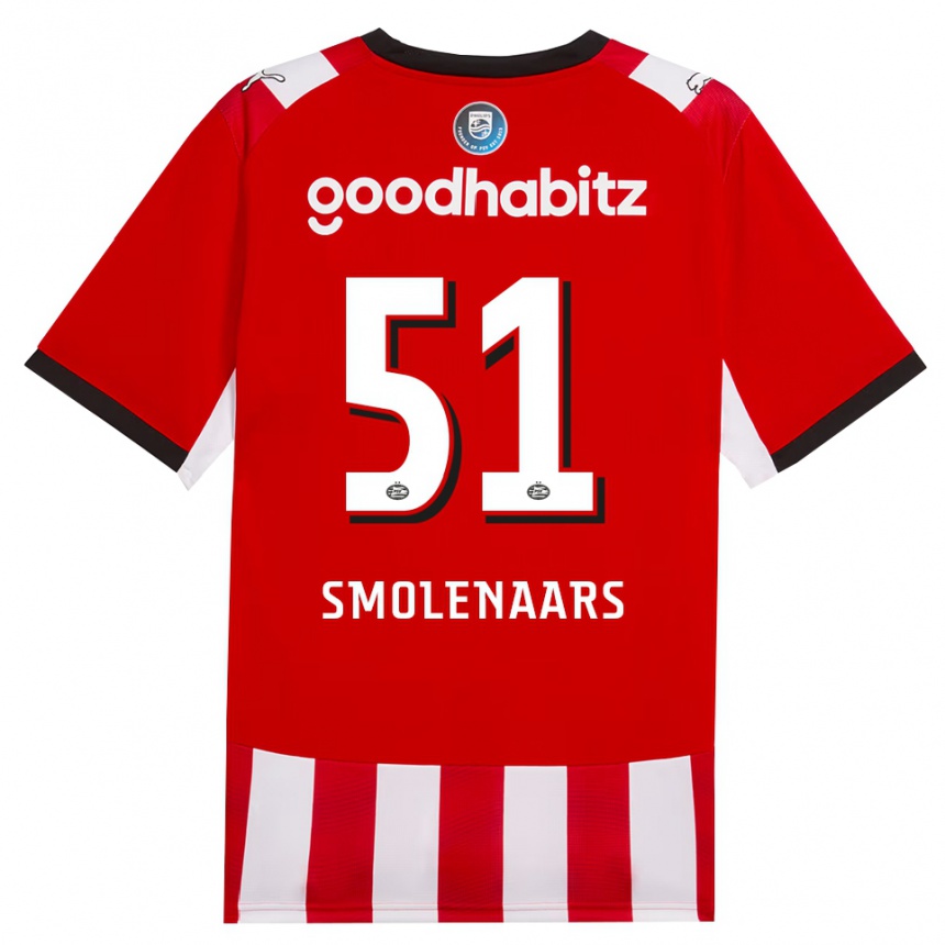 גברים כדורגל Tijn Smolenaars #51 אדום לבן שחור ג'רזי ביתית 2026/27 גברים כדורגל Tijn Smolenaars #51 אדום לבן שחור ג'רזי ביתית 2026/27