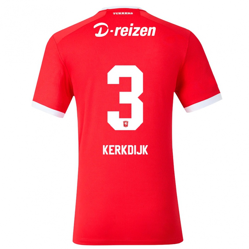 גברים כדורגל Jesper Kerkdijk #3 אדום לבן ג'רזי ביתית 2026/27