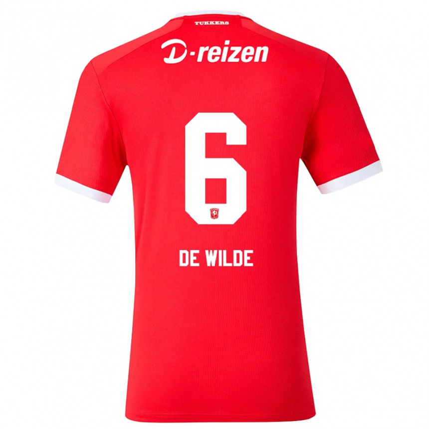 גברים כדורגל Morris De Wilde #6 אדום לבן ג'רזי ביתית 2026/27