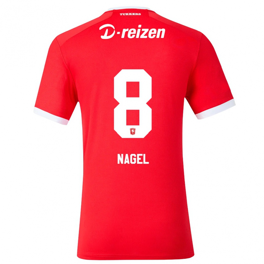 גברים כדורגל Benjamin Nagel #8 אדום לבן ג'רזי ביתית 2026/27