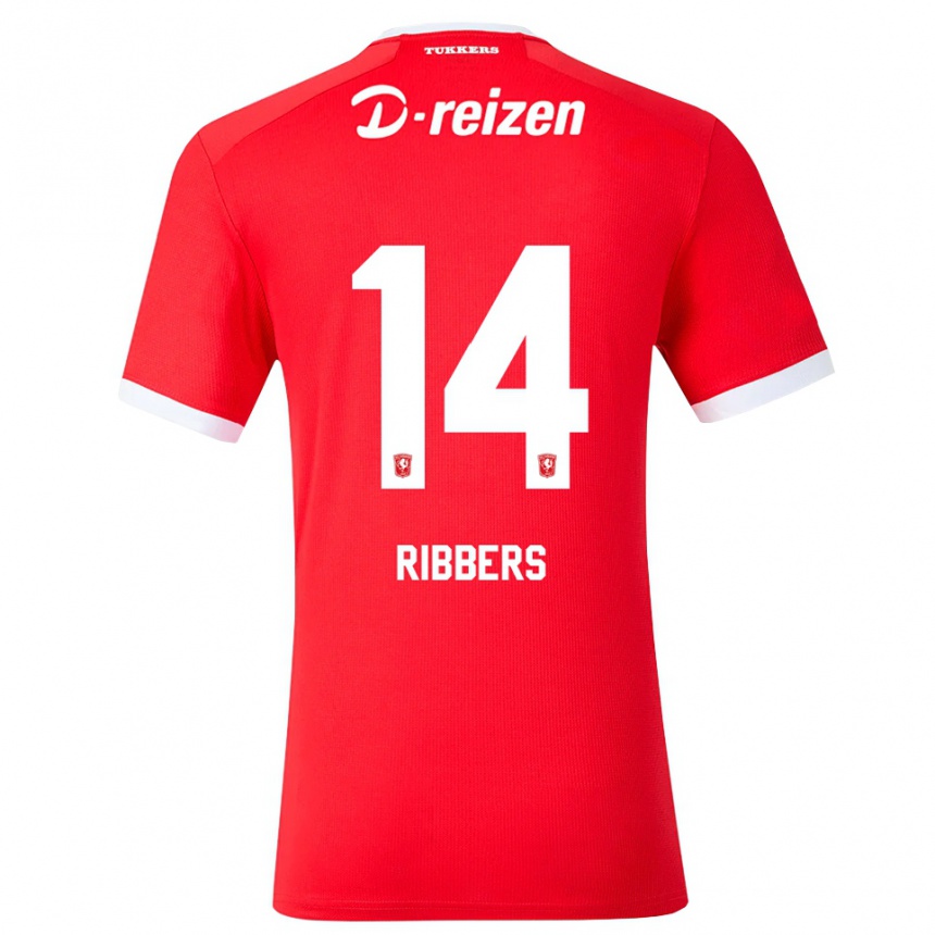 גברים כדורגל Jort Ribbers #14 אדום לבן ג'רזי ביתית 2026/27 גברים כדורגל Jort Ribbers #14 אדום לבן ג'רזי ביתית 2026/27
