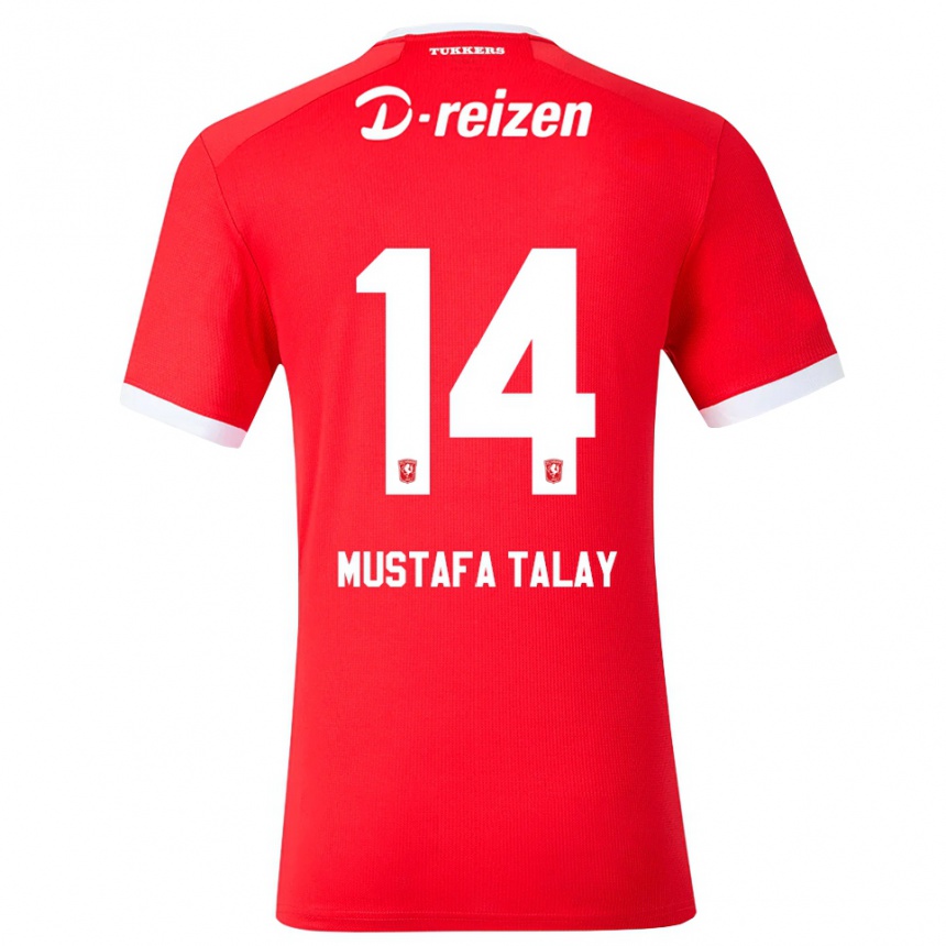 גברים כדורגל Kaan Mustafa Talay #14 אדום לבן ג'רזי ביתית 2026/27