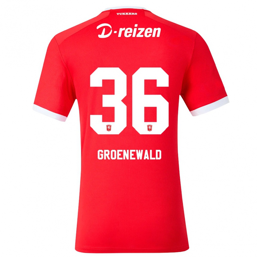 גברים כדורגל Nigel Groenewald #36 אדום לבן ג'רזי ביתית 2026/27
