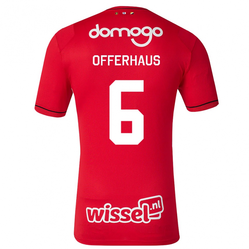 גברים כדורגל Guus Offerhaus #6 אדום לבן שחור ג'רזי ביתית 2026/27