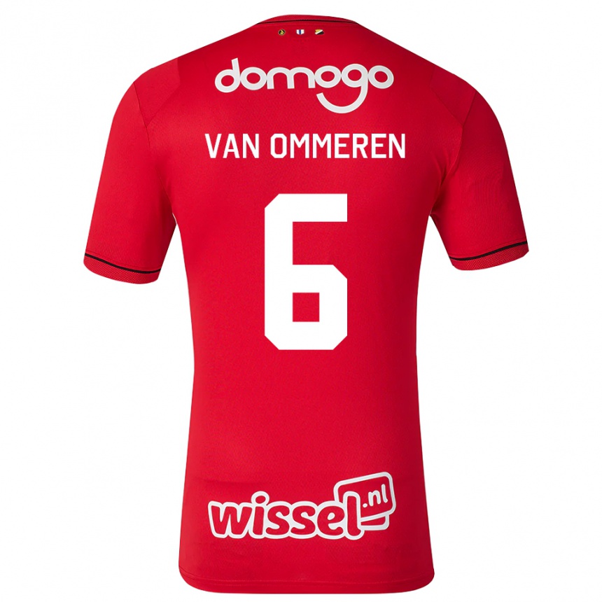 גברים כדורגל Jaygo Van Ommeren #6 אדום לבן שחור ג'רזי ביתית 2026/27 גברים כדורגל Jaygo Van Ommeren #6 אדום לבן שחור ג'רזי ביתית 2026/27
