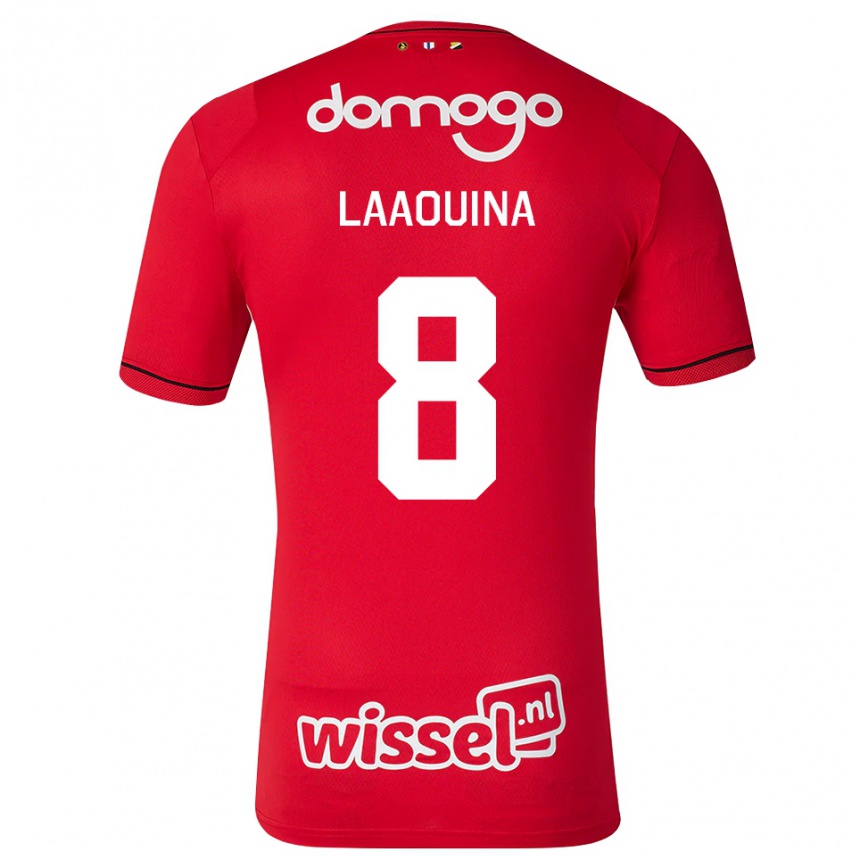 גברים כדורגל Driss Laaouina #8 אדום לבן שחור ג'רזי ביתית 2026/27