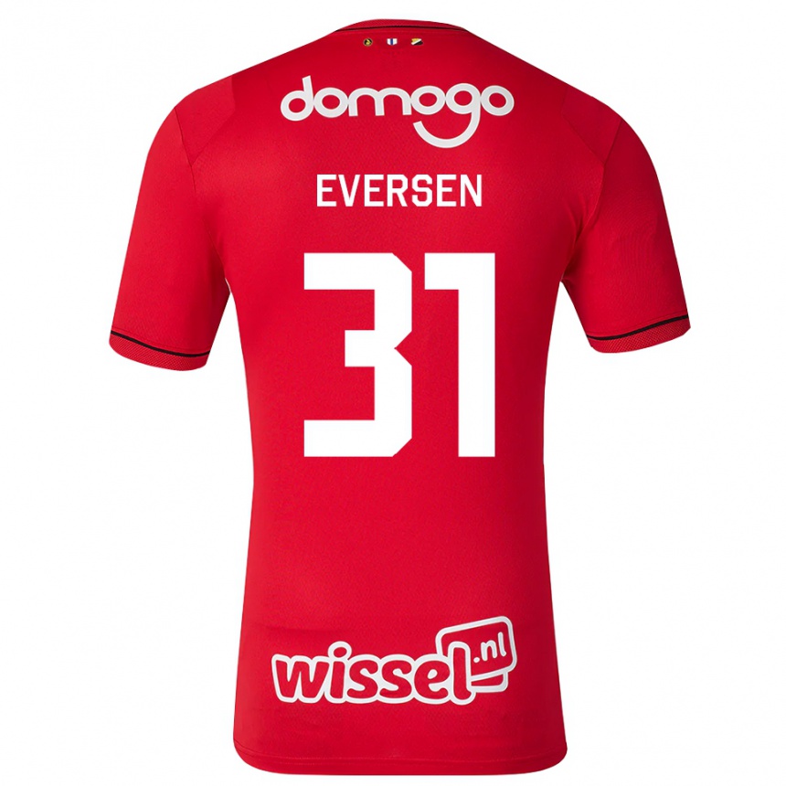 גברים כדורגל Justin Eversen #31 אדום לבן שחור ג'רזי ביתית 2026/27