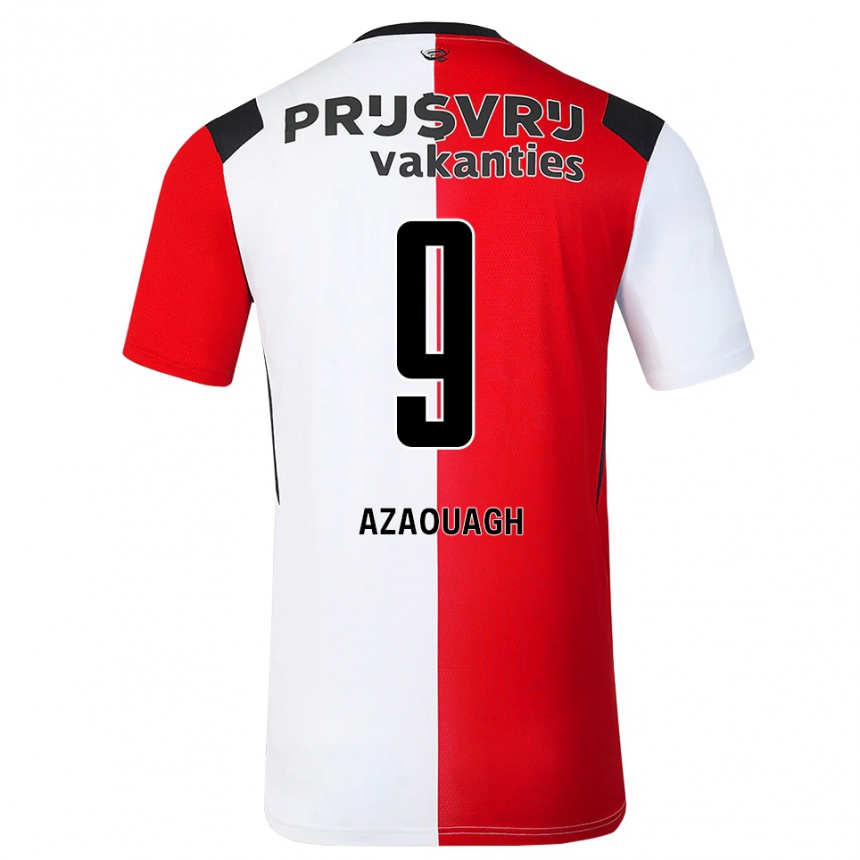 גברים כדורגל Ilias Azaouagh #9 אדום לבן שחור ג'רזי ביתית 2026/27 גברים כדורגל Ilias Azaouagh #9 אדום לבן שחור ג'רזי ביתית 2026/27